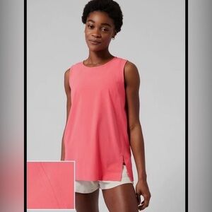 Athleta Zephyr Refined Lightweight Tank Bright Neon Coral Petal size XL
